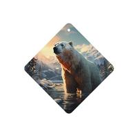 Phayah Polar Bear In Winter Lot de 6 désodorisants carrés à suspendre Parfum lavande