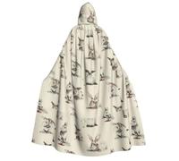 PHAYAH Poncho à capuche pour Halloween, sorcière, sorcellerie | Poncho à capuche motif lapin pour cosplay, Halloween, fête costumée, bal masqué