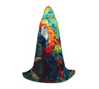 PHAYAH Poncho à capuche pour Halloween, sorcière, sorcellerie | Poncho à capuche motif perroquet à tête rouge pour cosplay, Halloween, fête costumée, bal masqué