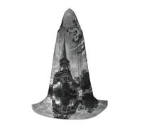 PHAYAH Poncho à capuche pour Halloween, sorcière, sorcellerie | Poncho à capuche motif Tour Eiffel pour cosplay, Halloween, fête costumée, bal masqué