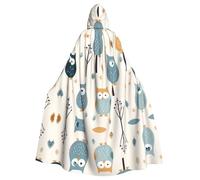 PHAYAH Poncho à capuche unisexe avec motif de petite chouette pour cosplay, Halloween, fête, bal masqué