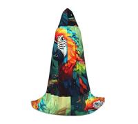PHAYAH Poncho à capuche unisexe avec motif perroquet à tête rouge pour cosplay, Halloween, fête costumée, bal masqué, taille M