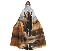PHAYAH Poncho à capuche unisexe avec motif troupeau de bison d'Amérique du Nord pour cosplay, Halloween, fête, bal masqué