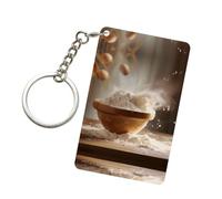 PHAYAH Porte-clés en acrylique, rectangulaire, accessoire décoratif à offrir, bijoux créatifs, cadeau, motif farine, transparent, taille unique