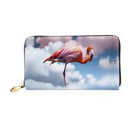PHAYAH Portefeuille à motif flamant rose dans le clou pour femme en cuir avec porte-cartes de crédit