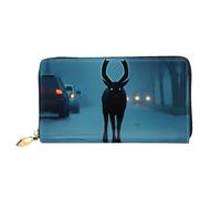 PHAYAH Portefeuille en cuir pour femme Motif cerf Ombre Portefeuille porte-cartes de crédit Pochette longue pour femme