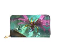 PHAYAH Portefeuille en cuir violet à motif monstre ailé pour femme avec porte-cartes de crédit