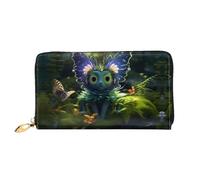 PHAYAH Portefeuille long en cuir avec motif de chat ailé papillon pour femme avec fermeture éclair autour du sac à main de voyage grande capacité porte-cartes de crédit