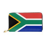 PHAYAH Portefeuille pour femme avec motif drapeau de l'Afrique du Sud - Longue pochette zippée - En cuir - Grande capacité - Porte-cartes de crédit