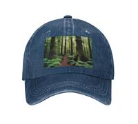PHAYAH Primitive Forest Chapeau de cowboy unisexe adulte en coton à bord incurvé Casquette de baseball Sport Denim Chapeau de soleil Noir, bleu marine, taille unique