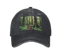 PHAYAH Primitive Forest Chapeau de cowboy unisexe adulte en coton à bord incurvé Casquette de baseball Sport Denim Chapeau de soleil Noir