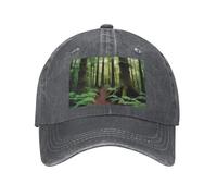 PHAYAH Primitive Forest Chapeau de cowboy unisexe adulte en coton à bord incurvé Casquette de baseball Sport Denim Chapeau de soleil Noir