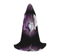 PHAYAH Purple And Wirte Cape à capuche motif dragons pour adulte, robe d'Halloween pour femme et homme, déguisement de fête, cosplay, taille S