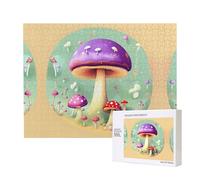 Phayah Purple Dream Champignon Puzzle 500 pièces pour puzzle en bois pour famille, ami, décoration d'intérieur, art mural, 20,4 x 38,1 cm