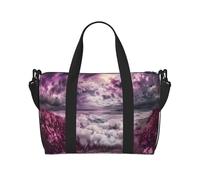 Phayah Purple Sea Of Clouds Sac de voyage fourre-tout pour femme et fille Résistant à l'eau Noir Taille unique, Noir/blanc, One Size