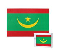 Phayah Puzzle 1000 pièces en bois pour adultes et enfants, kit de bricolage, décoration d'intérieur, 75 x 50 cm, motif drapeau de la Mauritanie