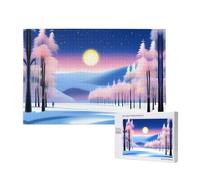 Phayah Puzzle 1000 pièces en bois pour adultes et enfants, kit de bricolage, décoration d'intérieur, 75 x 50 cm, motif paysage solstice d'hiver