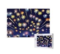 Phayah Puzzle 1000 pièces en bois pour adultes et enfants - Kit de bricolage - Décoration d'intérieur - 75 x 50 cm - Motif feux d'artifice