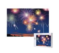 Phayah Puzzle 1000 pièces en bois pour adultes et enfants, kit de bricolage, décoration d'intérieur, 75 x 50 cm, motif feux d'artifice dans le ciel