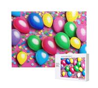 Phayah Puzzle 500 pièces en bois pour adultes et enfants - Décoration d'intérieur - 52 x 38 cm - Ballons à confettis