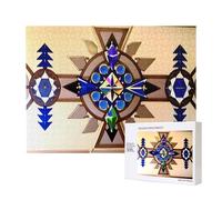 Phayah Puzzle 500 pièces en bois pour adultes et enfants, décoration d'intérieur, 52 x 38 cm, motif de peinture aborigène
