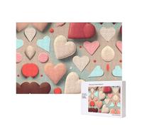Phayah Puzzle à motif d'amour de 300 pièces pour puzzle en bois pour famille, amis, décoration murale, 15,7 x 27,9 cm