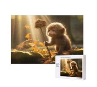 Phayah Puzzle à motif de singe jouant - Décoration murale unique - 300 pièces