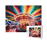 Phayah Puzzle carrousel lumineux pour adultes de 500 pièces. Décoration d'intérieur, fête d'anniversaire pour hommes et femmes, 50,4 x 38,1 cm