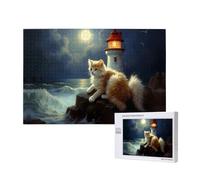 Phayah Puzzle Cat by Lighthouse pour adultes 1000 pièces. Décoration d'intérieur, fête d'anniversaire pour homme et femme, 75 x 50 cm