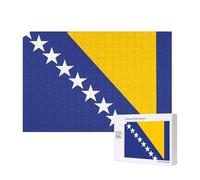 Phayah Puzzle drapeau de la Bosnie-Herzégovine pour adultes - 300 pièces - Décoration d'intérieur - Fête d'anniversaire pour homme et femme - 15,7 x 27,9 cm