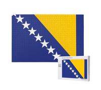 Phayah Puzzle drapeau de la Bosnie-Herzégovine pour adultes de 1000 pièces. Décoration d'intérieur, fête d'anniversaire pour hommes et femmes, 75 x 50 cm