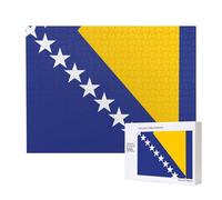 Phayah Puzzle drapeau de la Bosnie-Herzégovine pour adultes de 500 pièces. Décoration d'intérieur, fête d'anniversaire pour hommes et femmes, 50,4 x 38,1 cm