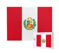 Phayah Puzzle drapeau du Pérou pour adultes - 500 pièces - Décoration d'intérieur - Fête d'anniversaire pour hommes et femmes - 50,4 x 38,1 cm