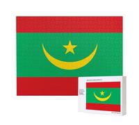 Phayah Puzzle en bois 500 pièces pour adultes et enfants, décoration d'intérieur, 52 x 38 cm, motif drapeau de la Mauritanie