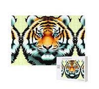 Phayah Puzzle Little Fat Tiger Head pour adultes - 300 pièces - Décoration d'intérieur - Fête d'anniversaire pour homme et femme - 15,7 x 27,9 cm