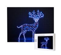 Phayah Puzzle lumineux elfe cerf pour adultes 500 pièces. Décoration d'intérieur, fête d'anniversaire pour hommes et femmes, 50,4 x 38,1 cm