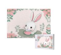 Phayah Puzzle mignon lapin en coton 1000 pièces pour puzzle en bois pour la famille, ami, décoration intérieure, art mural, 75 x 50 cm