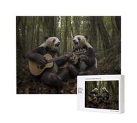 Phayah Puzzle panda géant jouant de la guitare pour adultes - 500 pièces - Décoration d'intérieur, fête d'anniversaire pour homme et femme - 50,4 x 38,1 cm