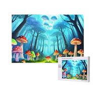 Phayah Puzzles champignons lumineux de 1000 pièces pour puzzle en bois pour famille, ami, décoration murale, 29,5 x 50 cm