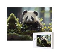 Phayah Puzzles Panda Cubs in The Forest de 500 pièces pour puzzle en bois pour famille, amis, décoration murale, 20,4 x 38,1 cm