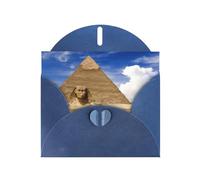 PHAYAH Pyramides d'Égypte - Cartes de vœux vierges avec enveloppes - 10,2 x 15,2 cm - Cartes de remerciement pour Noël, vacances, anniversaire, remise de diplôme, anniversaire de mariage - Bleu