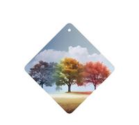 Phayah Quatre saisons motif arbre parfum lavande parfum voiture carré à suspendre tablette de parfum désodorisant intérieur de voiture 4p