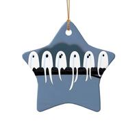 Phayah Rang de fantômes dans un arbre de Noël Pendentif en céramique en forme d'étoile Décoration de Noël