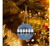 Phayah Rang de fantômes dans un arbre de Noël Pendentif rond en céramique pour décoration de Noël