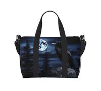 Phayah Raven In The Night Sac de voyage Sac à main Sac à main Bagage Bagage Sac de nuit Pliable Unisexe Voyage en avion Sac pour objets personnels