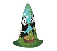PHAYAH Robe à capuche avec deux jolis grands pandas pour Halloween, sorcière, sorcellerie, Noël, cosplay, bal masqué, fête, cadeau, costume L
