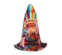 PHAYAH Robe à capuche avec motif carrousel lumineux pour Halloween, sorcière, sorcellerie, Noël, cosplay, bal masqué, fête, cadeau, taille S