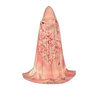 PHAYAH Robe à capuche avec motif cœur et fleurs pour Halloween, sorcière, sorcellerie, Noël, cosplay, bal masqué, fête, cadeau, taille S