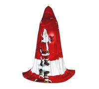 PHAYAH Robe à capuche avec motif de joyeux Noël pour Halloween, sorcière, sorcellerie, cape de Noël, cosplay, bal masqué, fête, cadeau, costume S