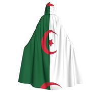 PHAYAH Robe à capuche avec motif drapeau de l'Algérie pour Halloween, sorcière, sorcière, Noël, cosplay, bal masqué, fête, cadeau